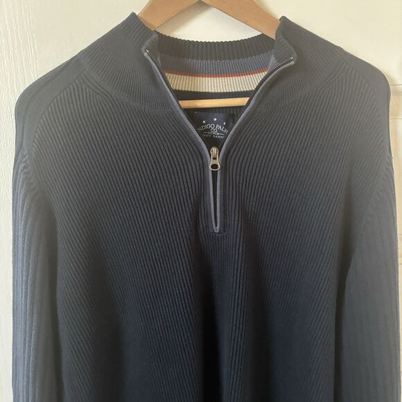 Indigo Palms Tommy Bahama Mens 1/4 Zip Pullover Blue Size Large Comfort Fall - Picture 3 of 12